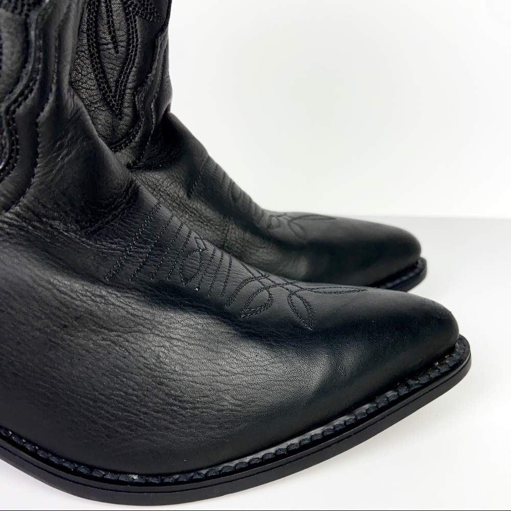 Justin Womens Black Leather Western Boot 6 B - Picture 5 of 16